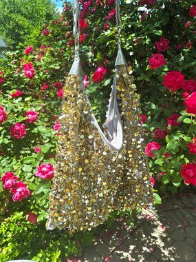 Silver and gold sequin boho bag